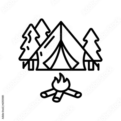 Camping icon in vector. Illustration