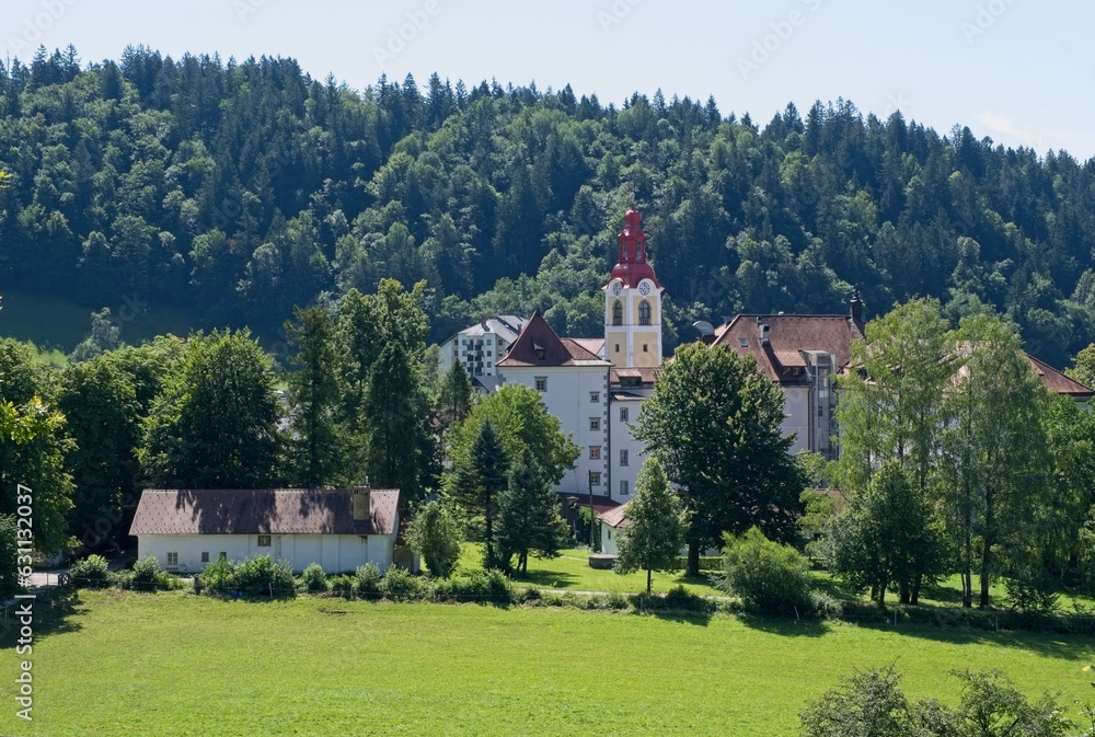 Begunje na Gorenjskem, Slovenia - Jul 29, 2023: During World War II, Kacenstajn Castle was used as a Gestapo prison. More than 11,500 people were imprisoned here, 849 were murdered. Selective focus. Begunje na Gorenjskem, Slovenia - Jul 29, 2023: During World War II, Kacenstajn Castle was used as a Gestapo prison. More than 11,500 people were imprisoned here, 849 were murdered. Selective focus.