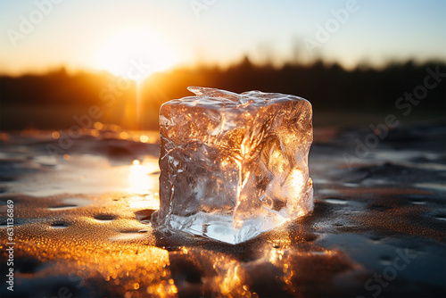 ice cubes on the beach