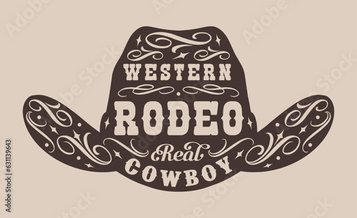 Western rodeo vintage poster monochrome