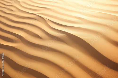 Sand Texture With Golden Light And Shadows. Generative AI