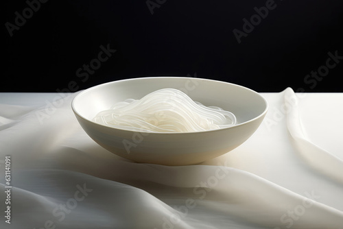 Rice Noodles Aesthetically Beautiful Minimalist Style. Generative AI photo