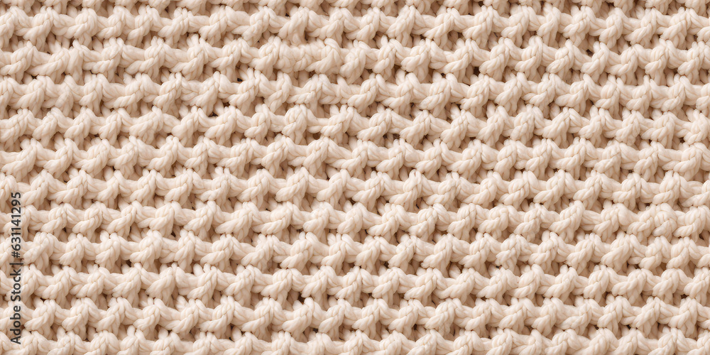Handmade seamless pattern of light pastel beige yarn threads, loops of yarn in thread tile ornament, repeat multicolored knitting close-up tile texture. 3d render realistic illustration style. Handmade seamless pattern of light pastel beige yarn threads, loops of yarn in thread tile ornament, repeat multicolored knitting close-up tile texture. 3d render realistic illustration style.