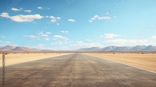 Empty asphalt road, Adventure road in desert photo