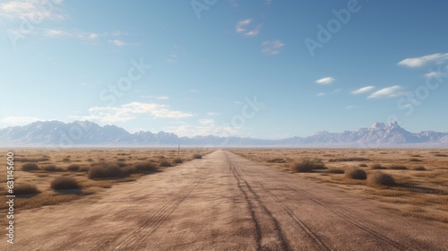 Empty asphalt road, Adventure road in desert