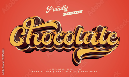 chocolate yummy delicious colorful playful fun glossy shiny 3d editable text effect alphabet font typeface typography vector