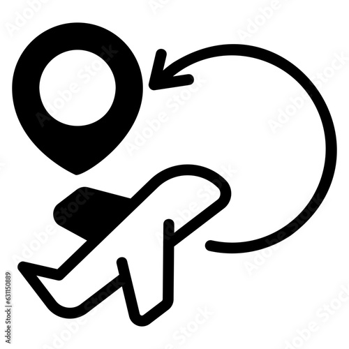  Direct flight glyph icon