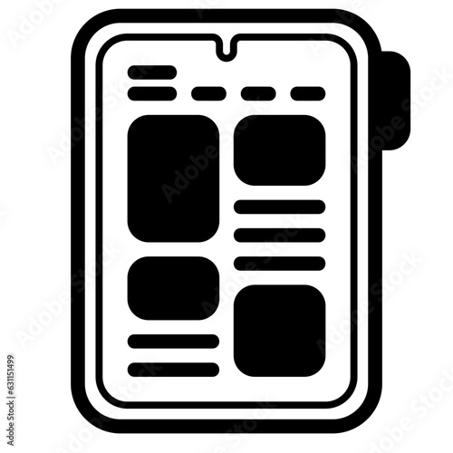  Mobile news glyph icon