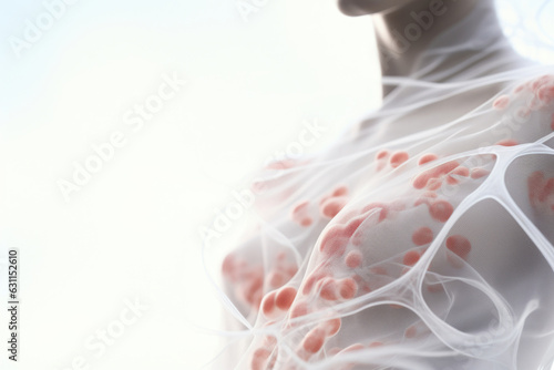 Conceptual artwork of woman having breast cancer photo