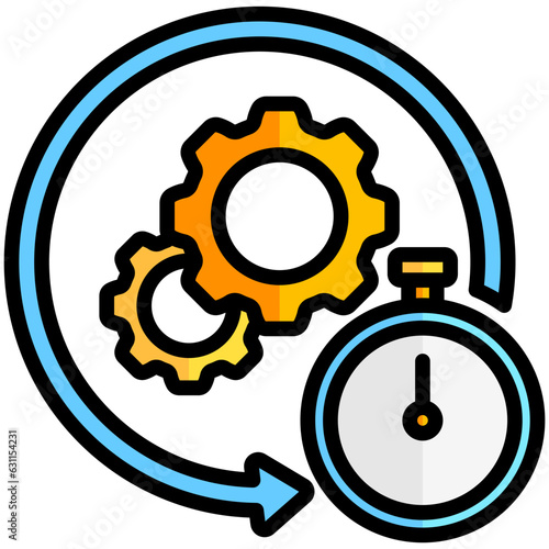 cycle icon often used in design, websites, or applications, banner, flyer to convey specific concepts related to project management.