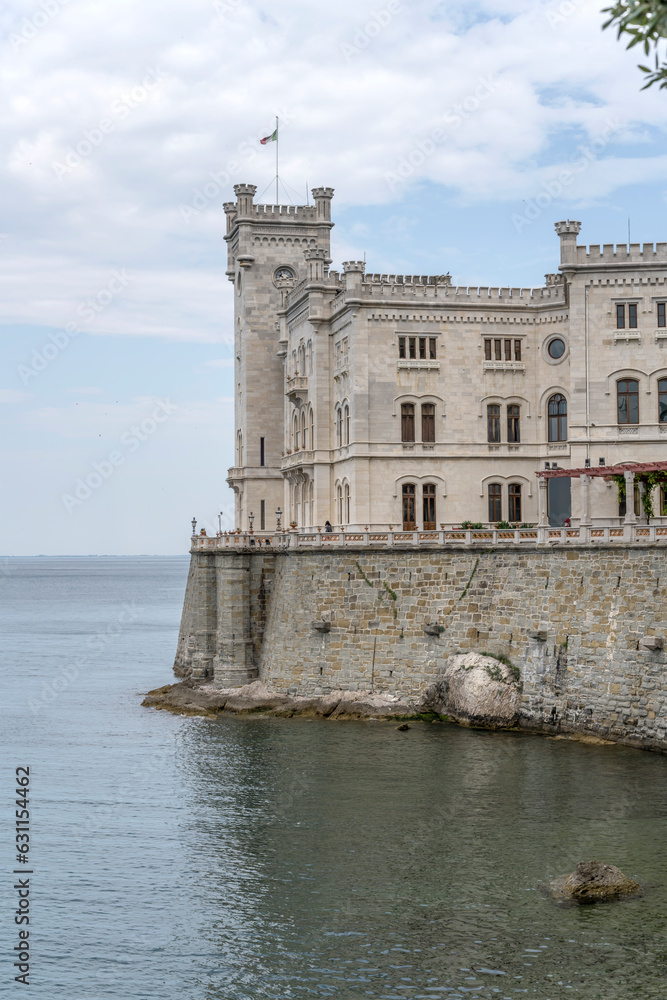 Miramare castle eastern side, Trieste, Friuli, Italy