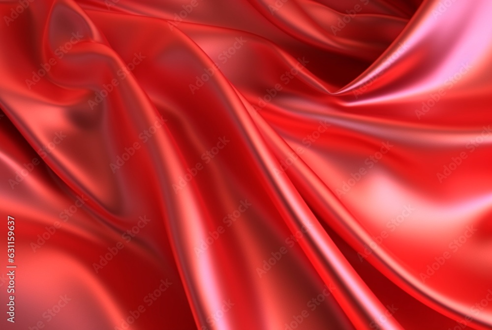 Fototapeta premium red luxury fabric background. Generative AI