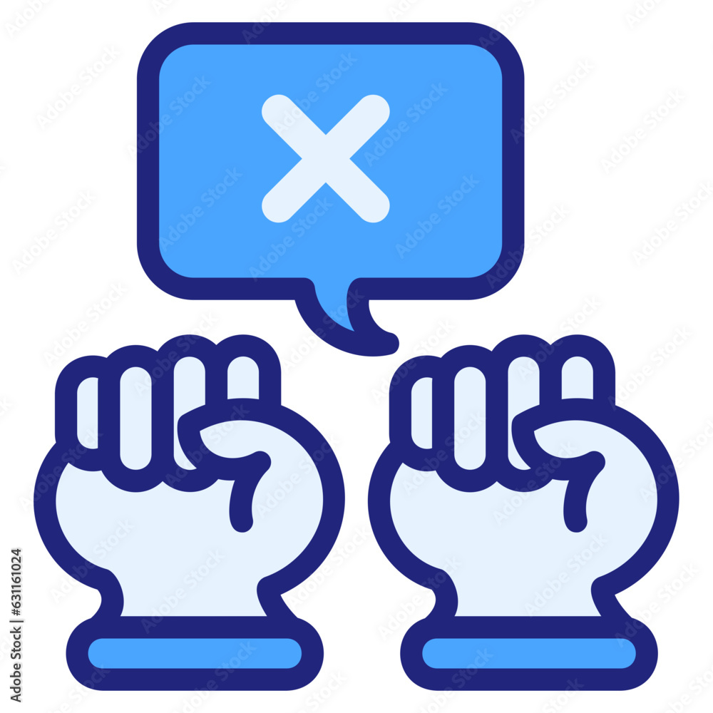 Obraz premium Demonstration blue icon