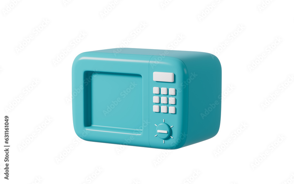 Cartoon microwave oven model. 3d rendering. Cartoon microwave oven model. 3d rendering.