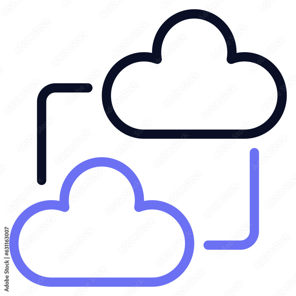 Hybrid Cloud Icon Hybrid Cloud Icon