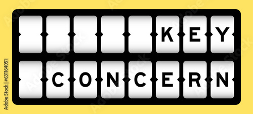 Black color in word key concern on slot banner with yellow color background