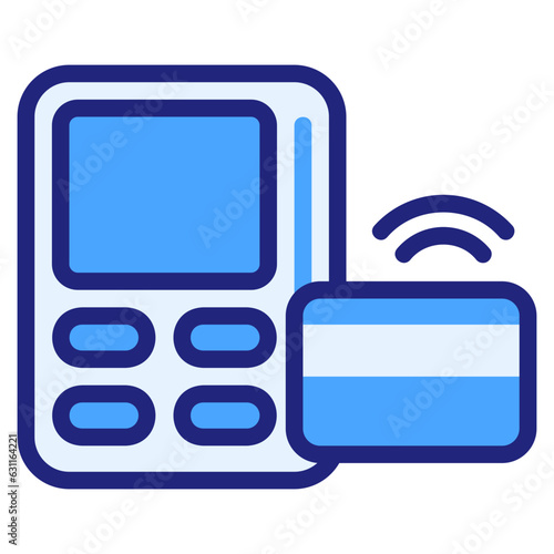  Card machine blue icon