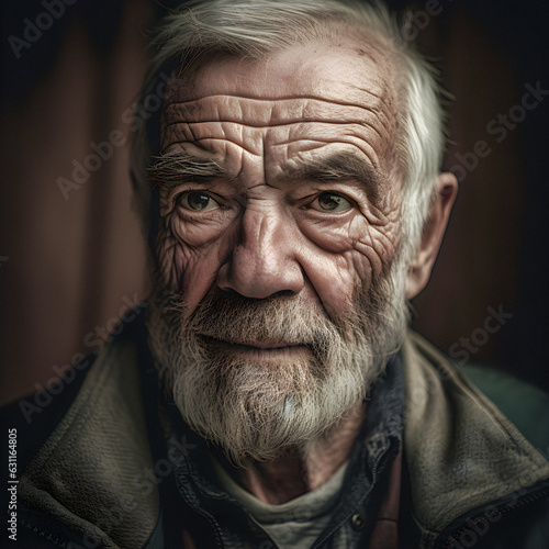Emotive Illumination: Middle-Aged Man with Meaningful Gaze under Dramatic Light © SYNTHETICA DESIGN