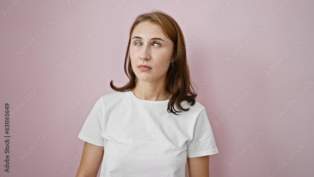Young woman suffering for headache over isolated pink background Young woman suffering for headache over isolated pink background