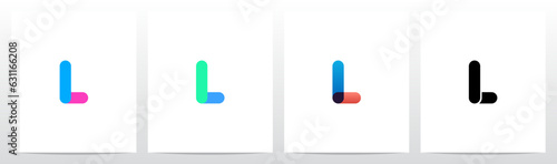 Stripes Lines Overlay Transparent Drop Shadow Letter Logo Design L