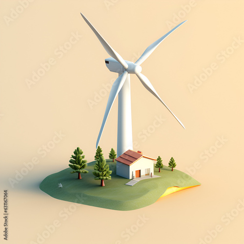 Isometric wind turbine photo