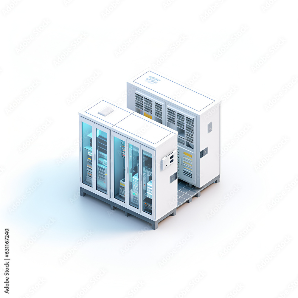 Isometrics data centre with server Isometrics data centre with server