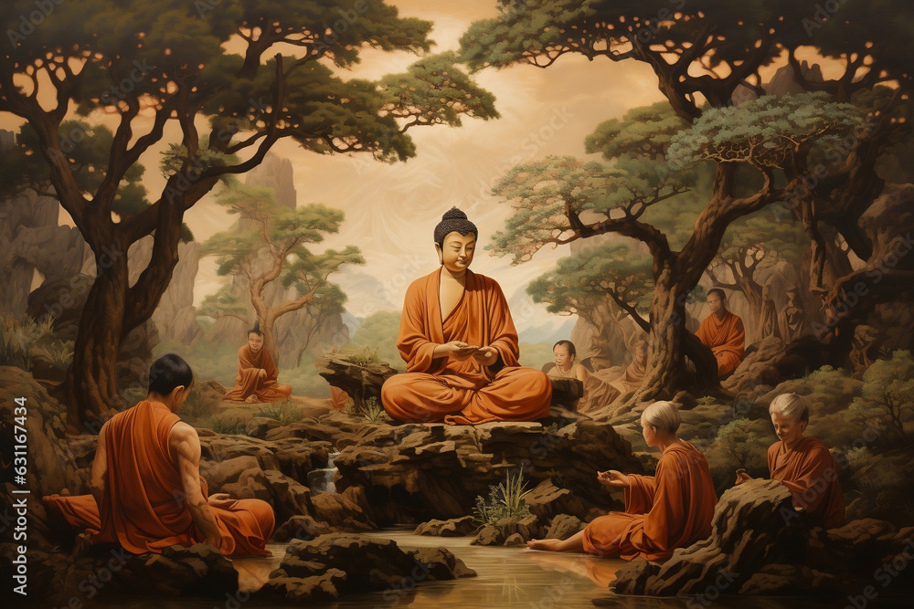 Enlightened Buddha Sharing Wisdom with Devotees