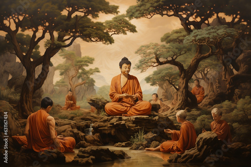 Enlightened Buddha Sharing Wisdom with Devotees