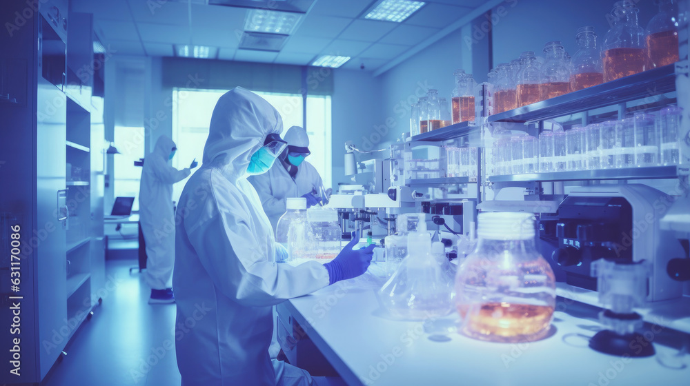 Specialists Working on Medicine, Biotechnology Research in Advanced Pharma Lab. Medical Development Laboratory. Generative Ai Specialists Working on Medicine, Biotechnology Research in Advanced Pharma Lab. Medical Development Laboratory. Generative Ai
