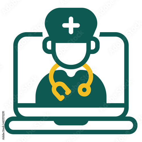  Online doctor colored icon