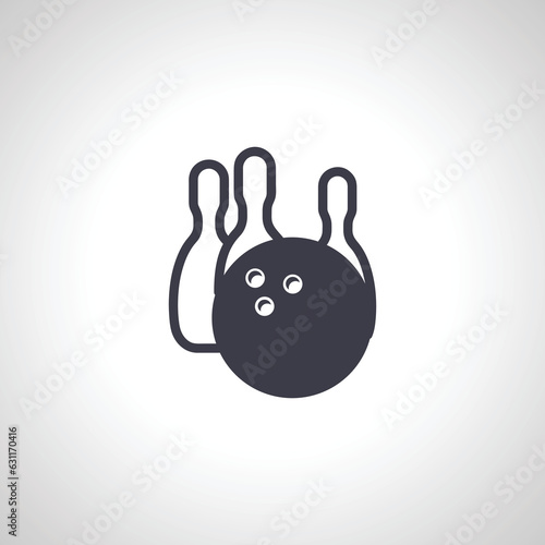 Bowling pin Bowling skittles with Bowling ball icon.
