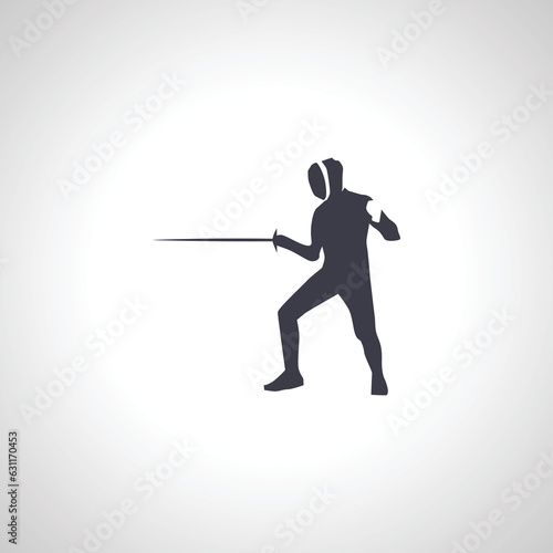 fencer silhouette, fencing isolated icon