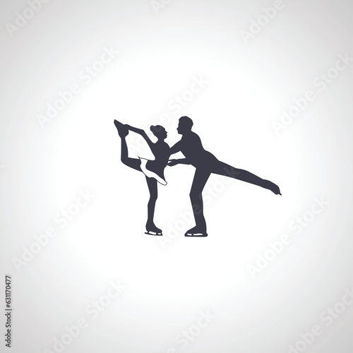 figure skating couple silhouette, figure skating icon