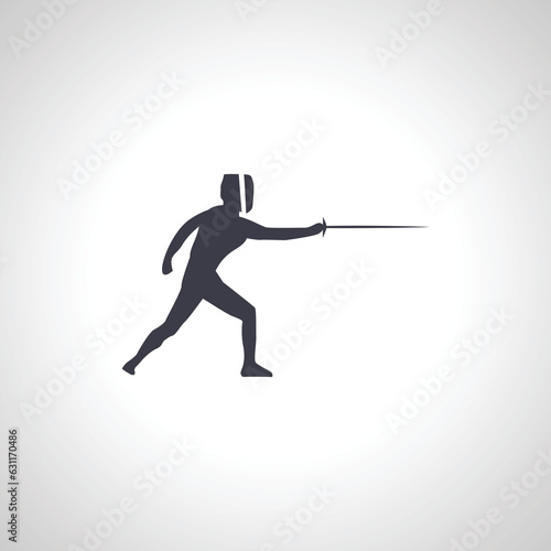 fencer silhouette, fencing isolated icon