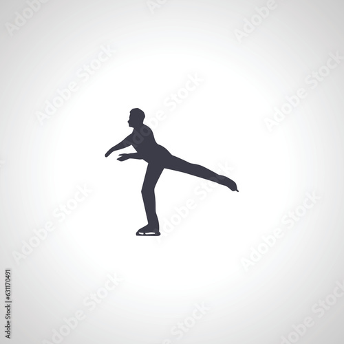 figure skating man silhouette, figure skating icon