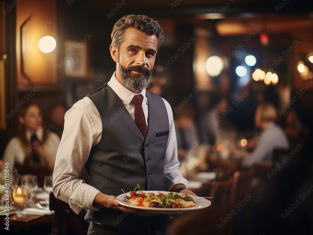 A businessman enjoys a healthy salad meal at a restaurant