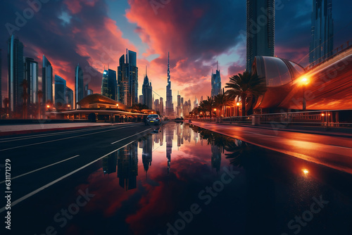 Dubai Skyline - Burj Khalifa - Generated By AI