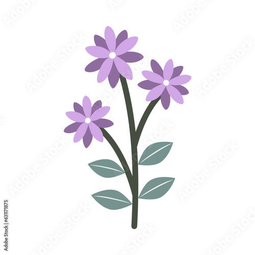 Cute Flower Sticker icon vector illustration asset element