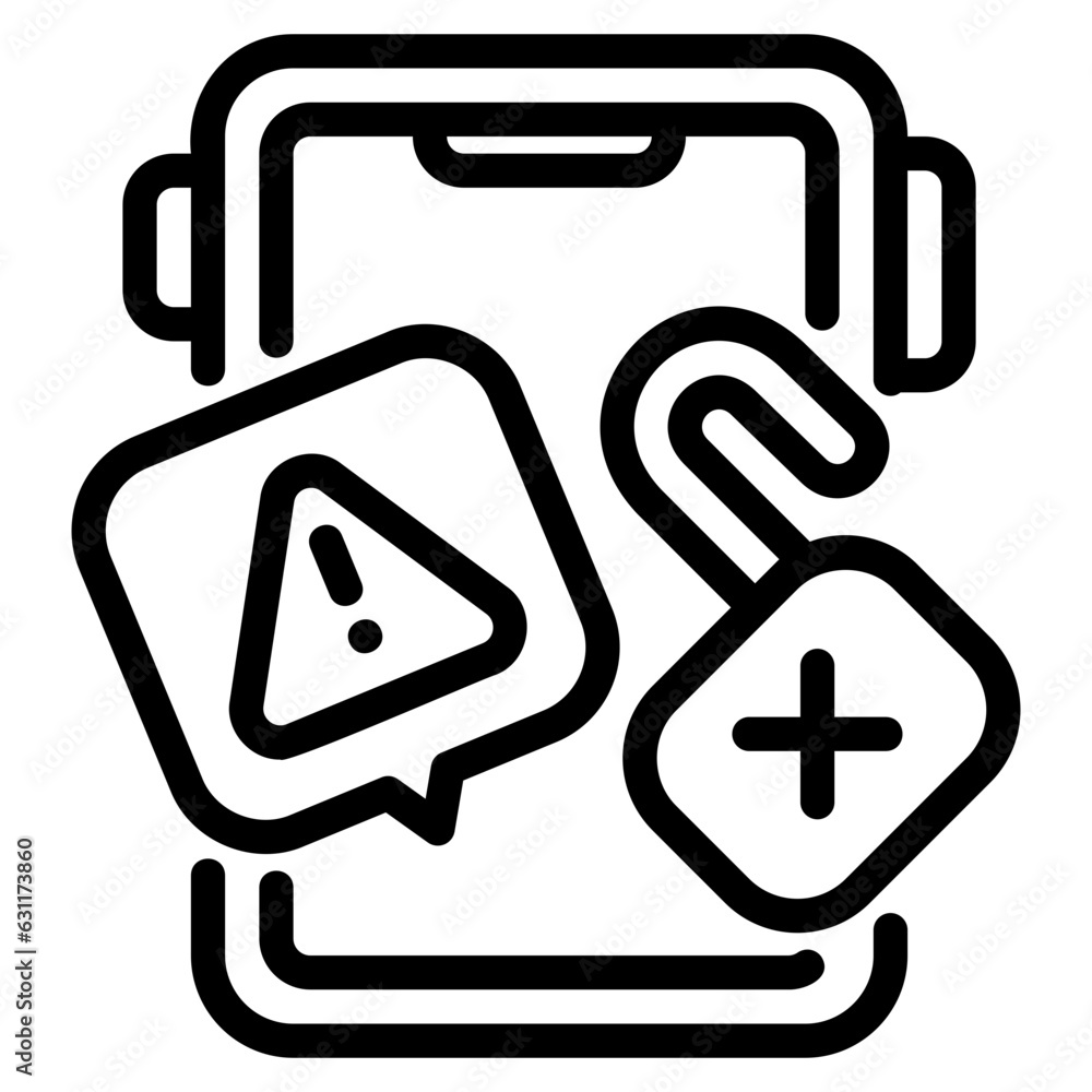 Phone crack outline icon Phone crack outline icon