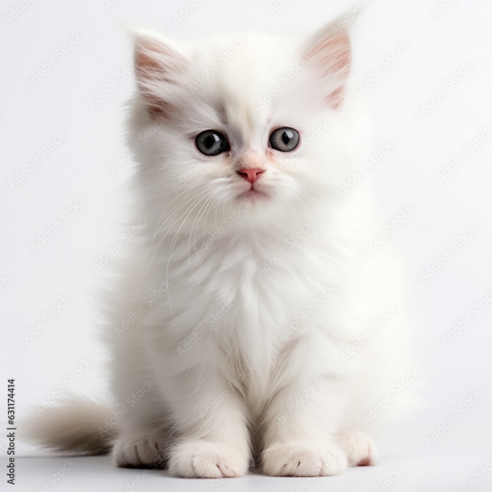 White persian cat with beautiful eyes, Generative AI 