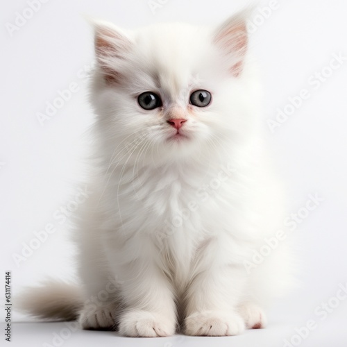 White persian cat with beautiful eyes, Generative AI 
