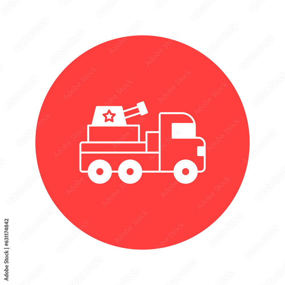 Army truck Vector Icon

