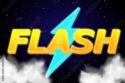 flash charge lightning thunder bolt typography editable text effect style template background design