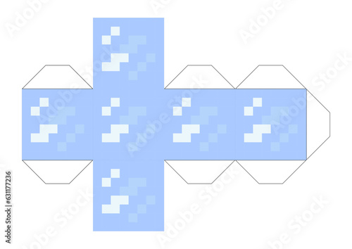 Vector image of the textures of the craft game for creating from paper, schemes, sweeps, papercraft