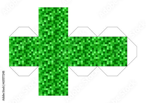 Vector image of the textures of the craft game for creating from paper, schemes, sweeps, papercraft