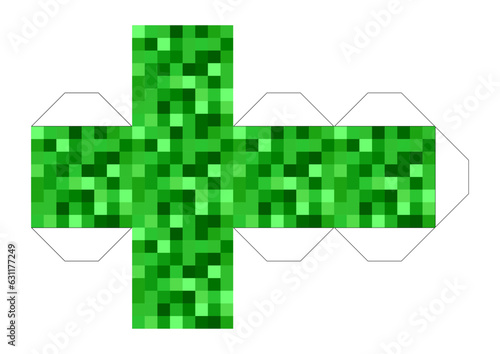 Vector image of the textures of the craft game for creating from paper, schemes, sweeps, papercraft