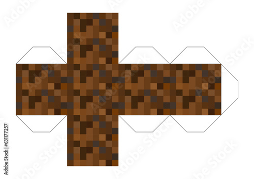 Vector image of the textures of the craft game for creating from paper, schemes, sweeps, papercraft