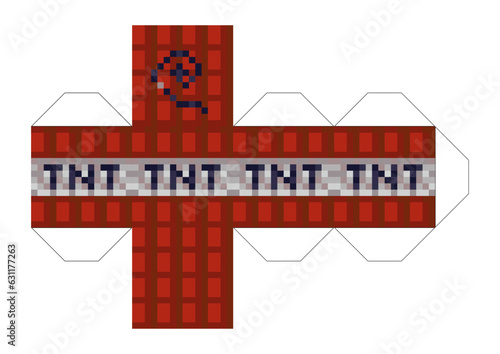 Vector image of the textures of the craft game for creating from paper, schemes, sweeps, papercraft