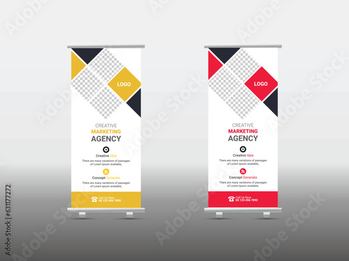 Creative roll up banner design template