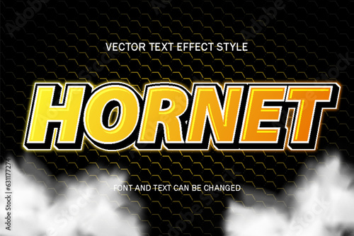 Canvas Print hornet yellow typography lettering 3d editable text effect gaming style template